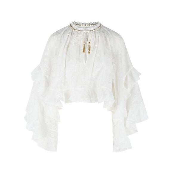 Zimmermann 'Daylight' White Cotton Blend Blouse Women